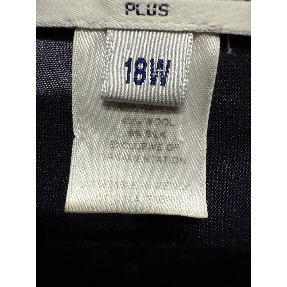 Pendleton Plus Size Blue White Rayon Wool Silk Blazer Coat Jacket Size 18